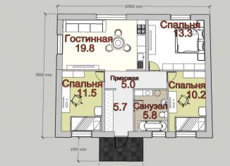 Продаю дом, 70 м2, деревня Самохваловка, Просторная улица, 14А