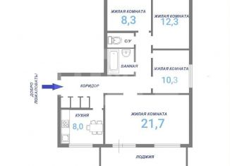 4-комнатная квартира на продажу, 77.9 м2, Екатеринбург, Варшавская улица, 28