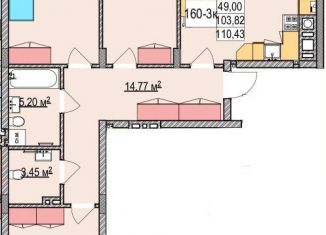 Продается 3-ком. квартира, 118 м2, Калининградская область, улица Гагарина, 87