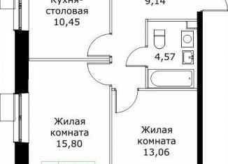 2-ком. квартира на продажу, 53 м2, Мытищи, ЖК Кит, Новомытищинский проспект, 4А