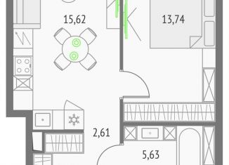 Продам 1-ком. квартиру, 40.3 м2, Москва, метро Дмитровская