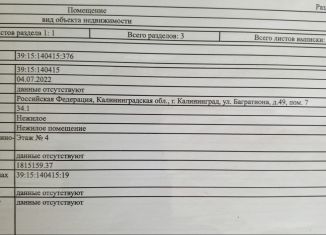 Торговая площадь в аренду, 34 м2, Калининград, улица Багратиона, 49, Московский район