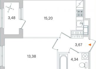 Продажа 1-ком. квартиры, 38.3 м2, Пушкин