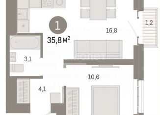 Продается однокомнатная квартира, 35.8 м2, Москва, станция Бульвар Рокоссовского