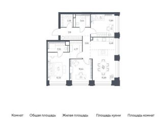 Продам трехкомнатную квартиру, 84.4 м2, Москва, ЗАО, жилой комплекс Нова, к3