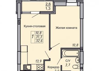 Продается 1-комнатная квартира, 32.6 м2, Волгоград