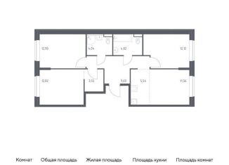 Продаю 3-ком. квартиру, 77 м2, Санкт-Петербург, Советский проспект, 10, ЖК Живи в Рыбацком