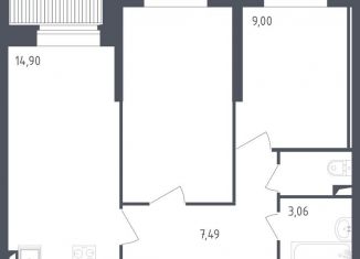 Продаю двухкомнатную квартиру, 49.2 м2, Санкт-Петербург, муниципальный округ Рыбацкое, жилой комплекс Живи в Рыбацком, 4