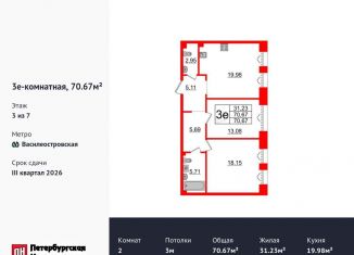 Продаю 2-комнатную квартиру, 70.7 м2, Санкт-Петербург, метро Нарвская