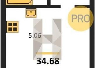 Квартира на продажу студия, 33.8 м2, Новосибирск, метро Площадь Маркса, улица Зорге, 229/1