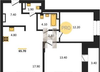 Продаю 2-комнатную квартиру, 65.7 м2, Новосибирская область