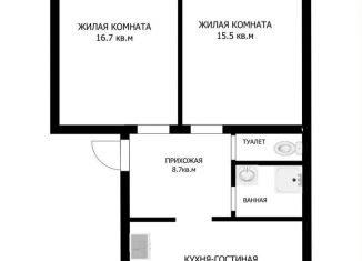 Продам 2-комнатную квартиру, 60.9 м2, Коми, 5-й микрорайон, 15