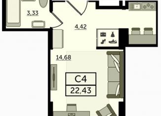 Продается квартира студия, 22.4 м2, Ростов-на-Дону, ЖК Новый Горизонт