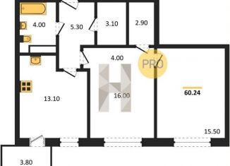 Продается 2-ком. квартира, 60.2 м2, Новосибирск, Октябрьский район