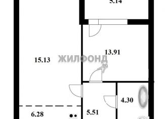 Продам 1-комнатную квартиру, 48 м2, рабочий посёлок Краснообск, 3-й микрорайон, 12А, ЖК Кольца