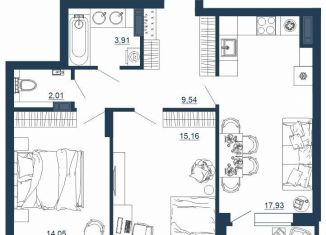 Продам 2-комнатную квартиру, 64.6 м2, Воронеж, Московский проспект, 66