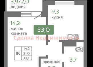 Продажа 1-комнатной квартиры, 33 м2, Красноярск, Норильская улица, с2