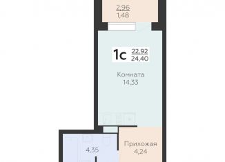 Продаю 1-комнатную квартиру, 24.4 м2, Воронеж, Коминтерновский район