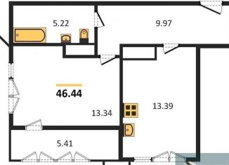 Продажа однокомнатной квартиры, 46.4 м2, Воронеж, Средне-Московская улица, 60, Центральный район