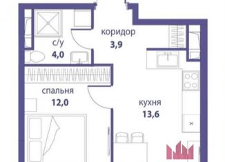 Продам 1-комнатную квартиру, 33.5 м2, Москва, ЮВАО