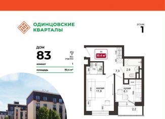 Продается 1-ком. квартира, 30.4 м2, деревня Солманово