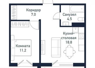 1-ком. квартира на продажу, 40.9 м2, Челябинская область