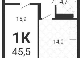 Продаю 1-комнатную квартиру, 45.5 м2, Новосибирск, Ленинский район, улица Серафимовича, 12с