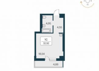 Продажа квартиры студии, 32.6 м2, Новосибирск, метро Площадь Маркса, улица Зорге, 229/1