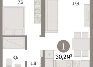 Продам однокомнатную квартиру, 30.2 м2, Новосибирск, улица Аэропорт, 88