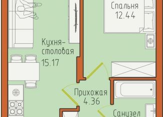 Продается однокомнатная квартира, 38.5 м2, Калининградская область