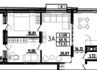 3-ком. квартира на продажу, 73.3 м2, Пенза