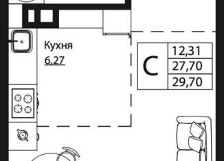 Квартира на продажу студия, 29.8 м2, Ростовская область, улица Текучёва, 370/3