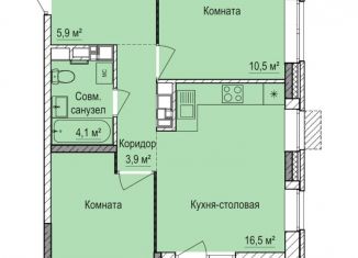 Продается 2-ком. квартира, 51.8 м2, Ижевск, Индустриальный район