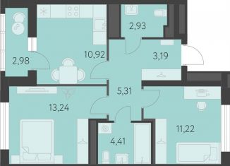 Продажа 2-ком. квартиры, 52.7 м2, Свердловская область