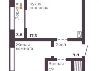 Продаю 1-ком. квартиру, 36.5 м2, Челябинская область