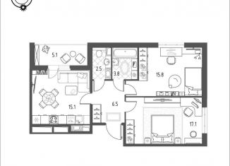 Продается 2-ком. квартира, 63.4 м2, Омск, микрорайон Зелёная Река, 11