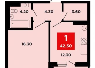 Продаю 1-ком. квартиру, 42.3 м2, Краснодар, Прикубанский округ, Конгрессная улица, лит17