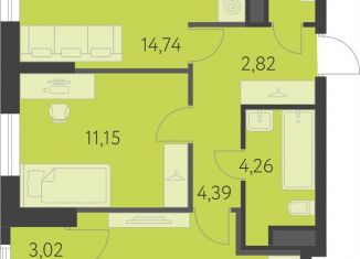 Продаю двухкомнатную квартиру, 55.3 м2, Свердловская область