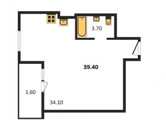 Продам 1-ком. квартиру, 39.4 м2, Казань, улица Абдуллы Бичурина, 13