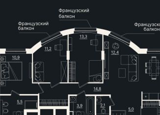 Продается 3-комнатная квартира, 93 м2, Тюмень, Центральный округ, улица Щербакова, 2к3