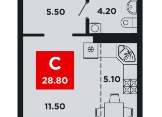 Продается квартира студия, 28.8 м2, Краснодар, Прикубанский округ, Конгрессная улица, лит17