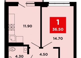 Продажа однокомнатной квартиры, 36.5 м2, Краснодар, Конгрессная улица, лит17, Прикубанский округ