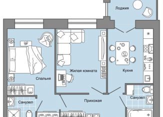 Продажа 2-ком. квартиры, 54 м2, село Первомайский, улица Строителя Николая Шишкина, 11/2, ЖК Знак