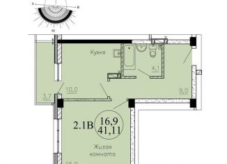 Продам однокомнатную квартиру, 41.1 м2, Новосибирск, улица Пархоменко, 23/1, ЖК Крымский