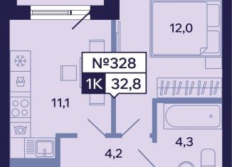 Продается 1-комнатная квартира, 32.8 м2, Якутск, Новопортовская улица, 1А/1, Промышленный округ