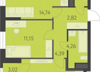 Продажа 2-комнатной квартиры, 55.3 м2, Свердловская область