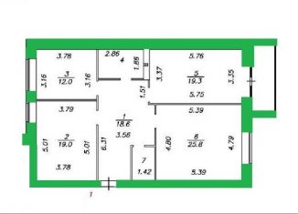 Продаю трехкомнатную квартиру, 103 м2, Вологда, Заречная улица, 12