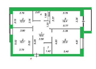 Продается трехкомнатная квартира, 103.5 м2, Вологда, Заречная улица, 12