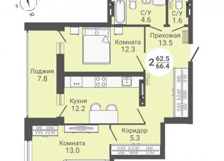 Продается 2-комнатная квартира, 70.3 м2, Новосибирск, улица Петухова, 168с2, Кировский район