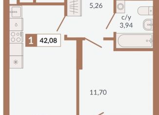 Продам 1-комнатную квартиру, 42.1 м2, Свердловская область